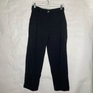 ExOfficio Travel Pants Women 12 Black Pockets Comfort Casual Drawstring